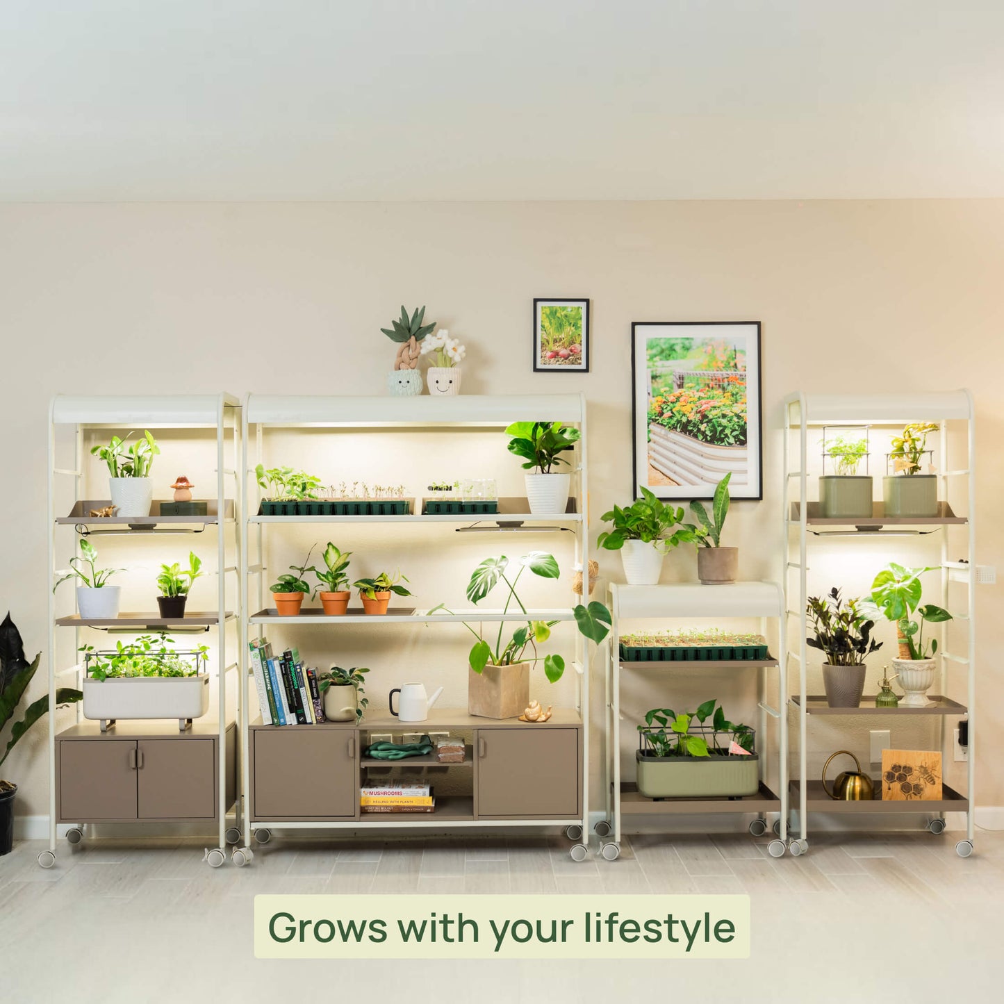4 Tier Grow Light Garden with Storage