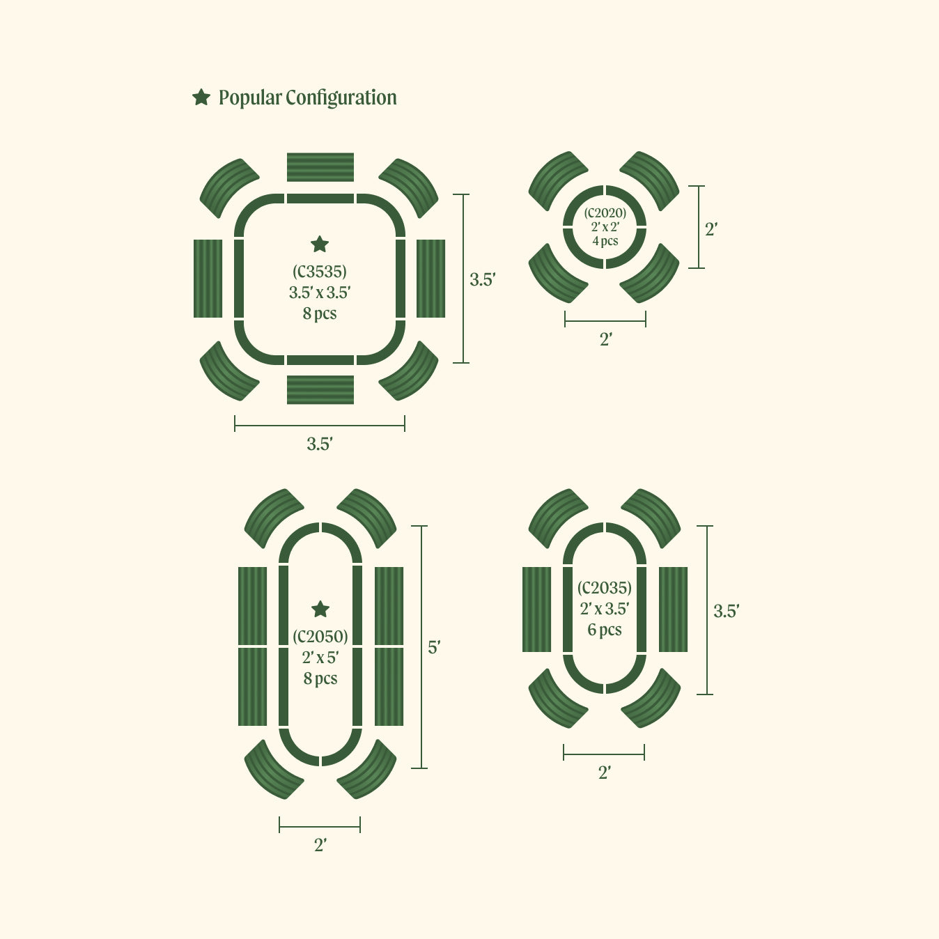 Kit de jardin surélevé de petite taille de 32 po de hauteur 4 en 1 en métal modulaire