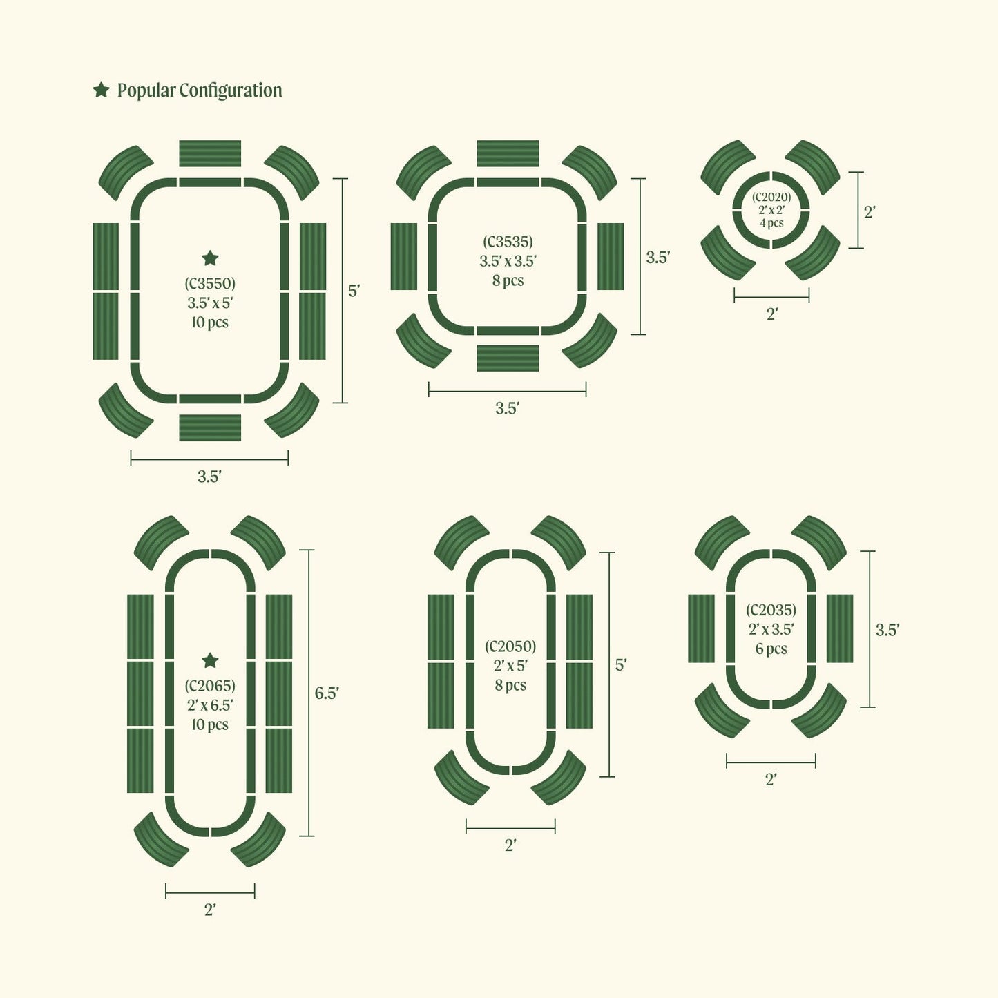 Ensemble de jardin surélevé de taille moyenne de 32 po de hauteur 6 en 1 en métal modulaire