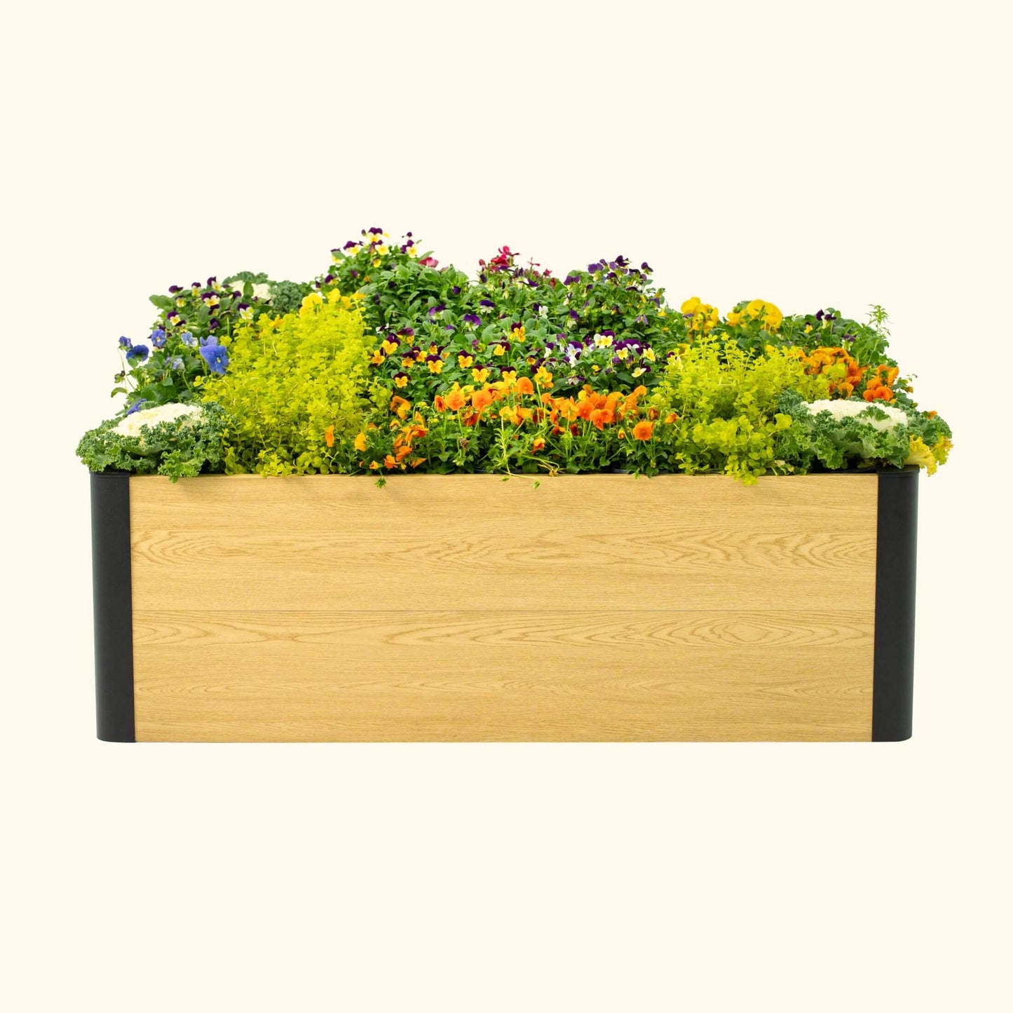 Woodgrain Metal Raised Garden Bed 4' x 4' - Evergrove Series