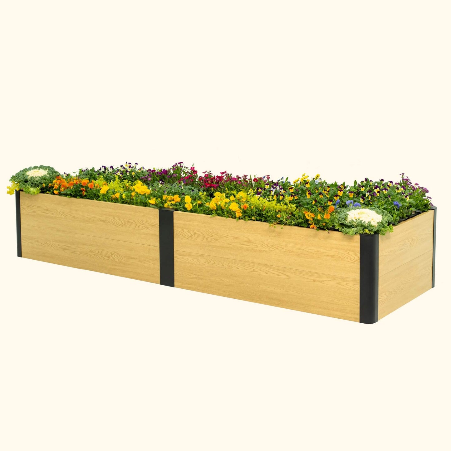 Woodgrain Metal Raised Garden Bed 2' x 8' - Evergrove Series