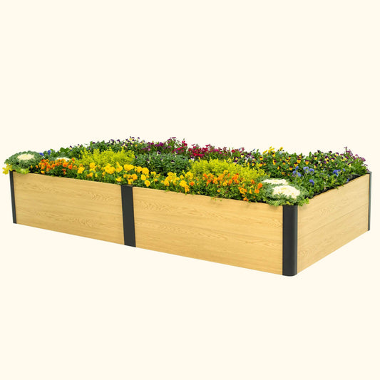 Woodgrain Metal Raised Garden Bed 4'×8'- Evergrove Series