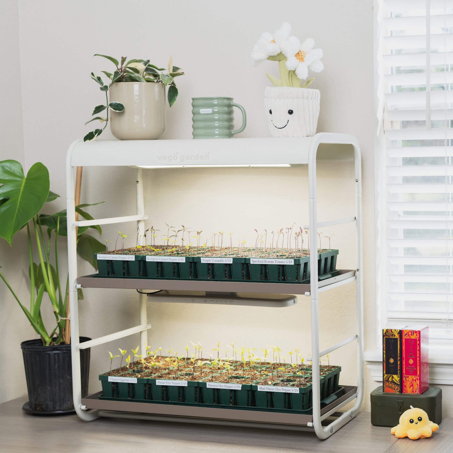 Lámpara de cultivo de mesa de 2 niveles para jardín