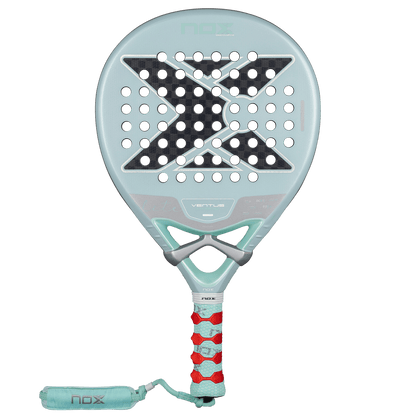 NOX Ventus Hybrid 12K Lite 2026 Padel Racket teal body with black X pattern, turquoise grip on Tampa Home & Garden Store
