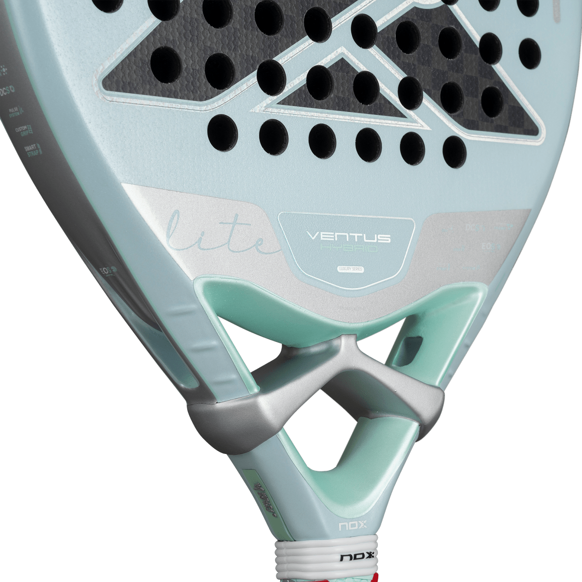 Padel racket NOX Ventus Hybrid 12K Lite 2026 teal perforated surface by Racket Central on Tampa Home & Garden Store