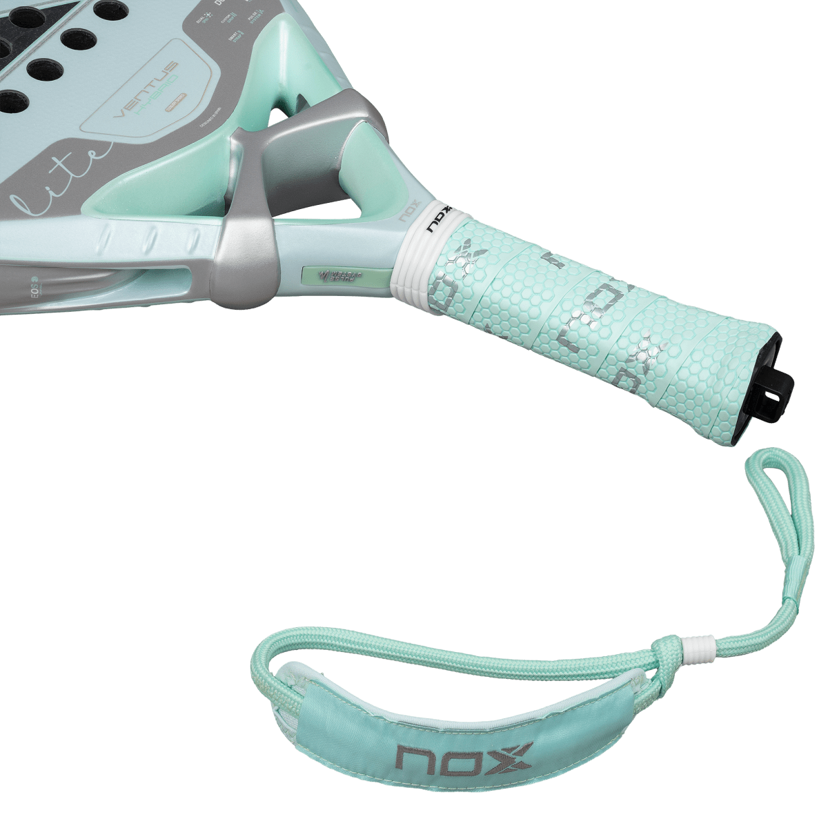 Padel racket NOX Ventus Hybrid 12K Lite 2026 turquoise grip and lanyard by Racket Central on Tampa Home & Garden Store