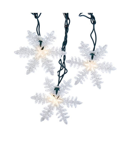 Juego de luces de copo de nieve blanco de 10 luces