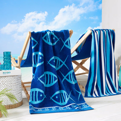 Velour Cotton Beach Towels and Maui Two Pack
