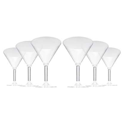 Barcelona Acrylic Martini Glasses Set of 6