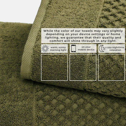 Cotton Diamond Waffle Weave Bath Towel Set