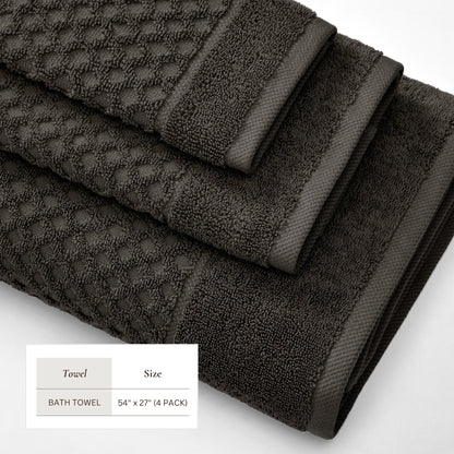 Cotton Diamond Waffle Weave Bath Towel Set