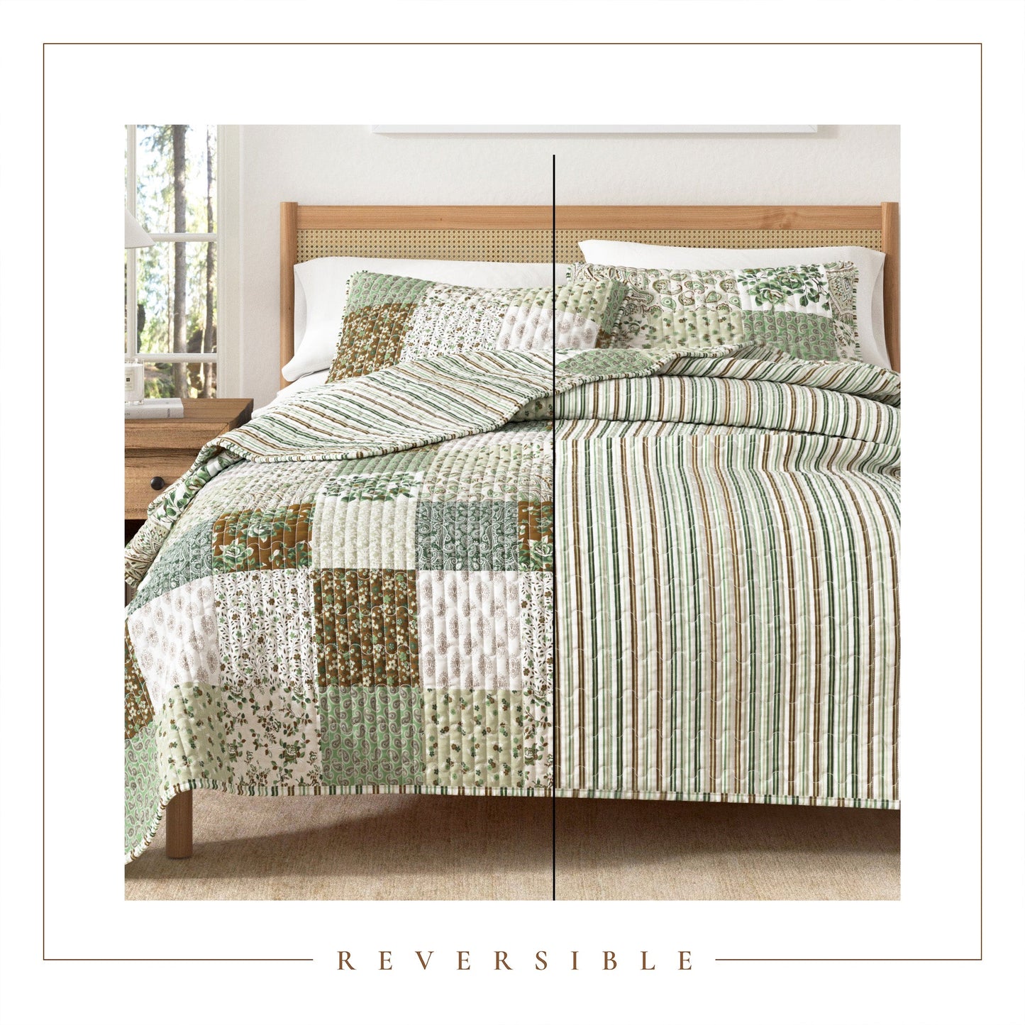 the Damia Floral Patchwork and Soft Quilt Set
