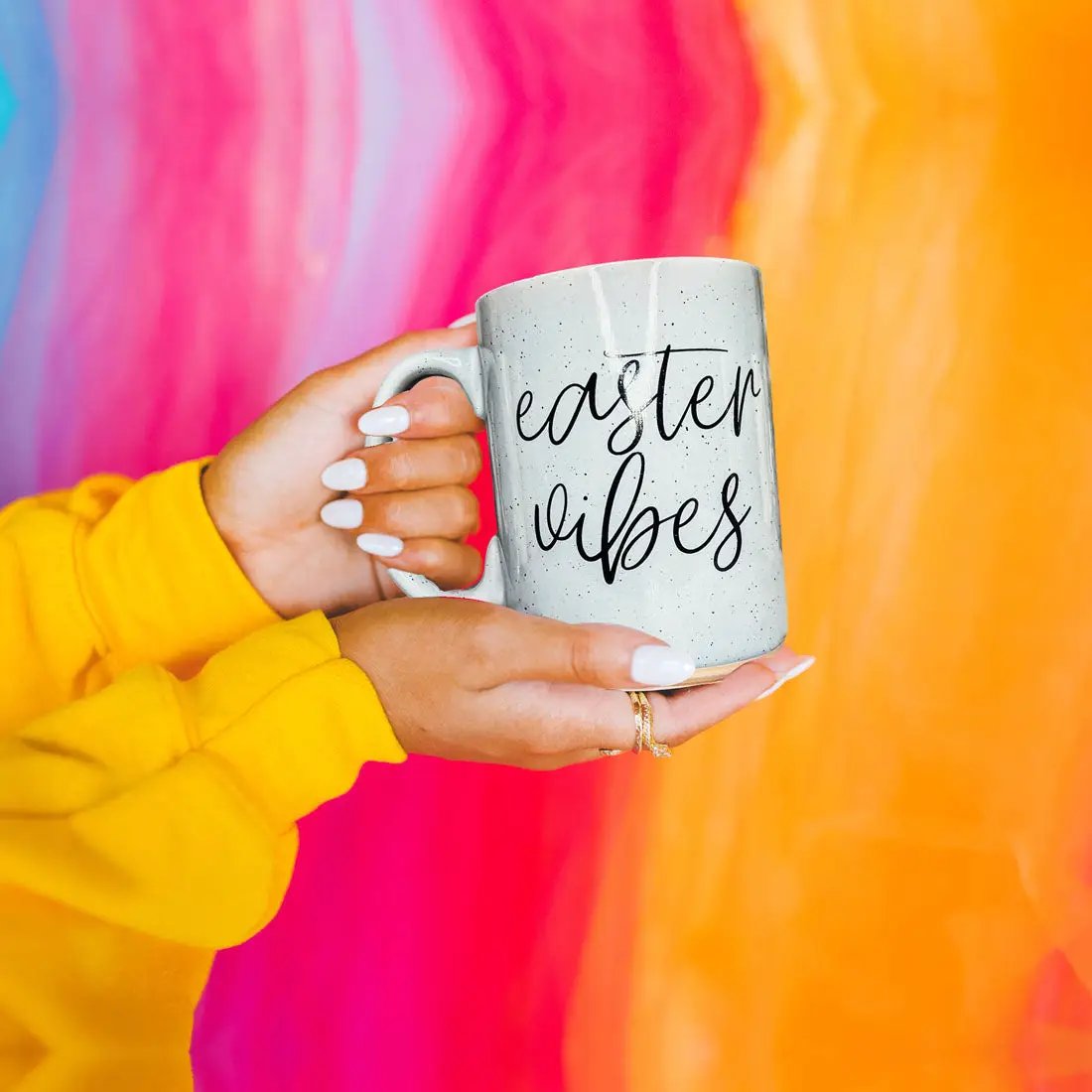 Easter Vibes Mug 16.23oz Coffee Cup Pink