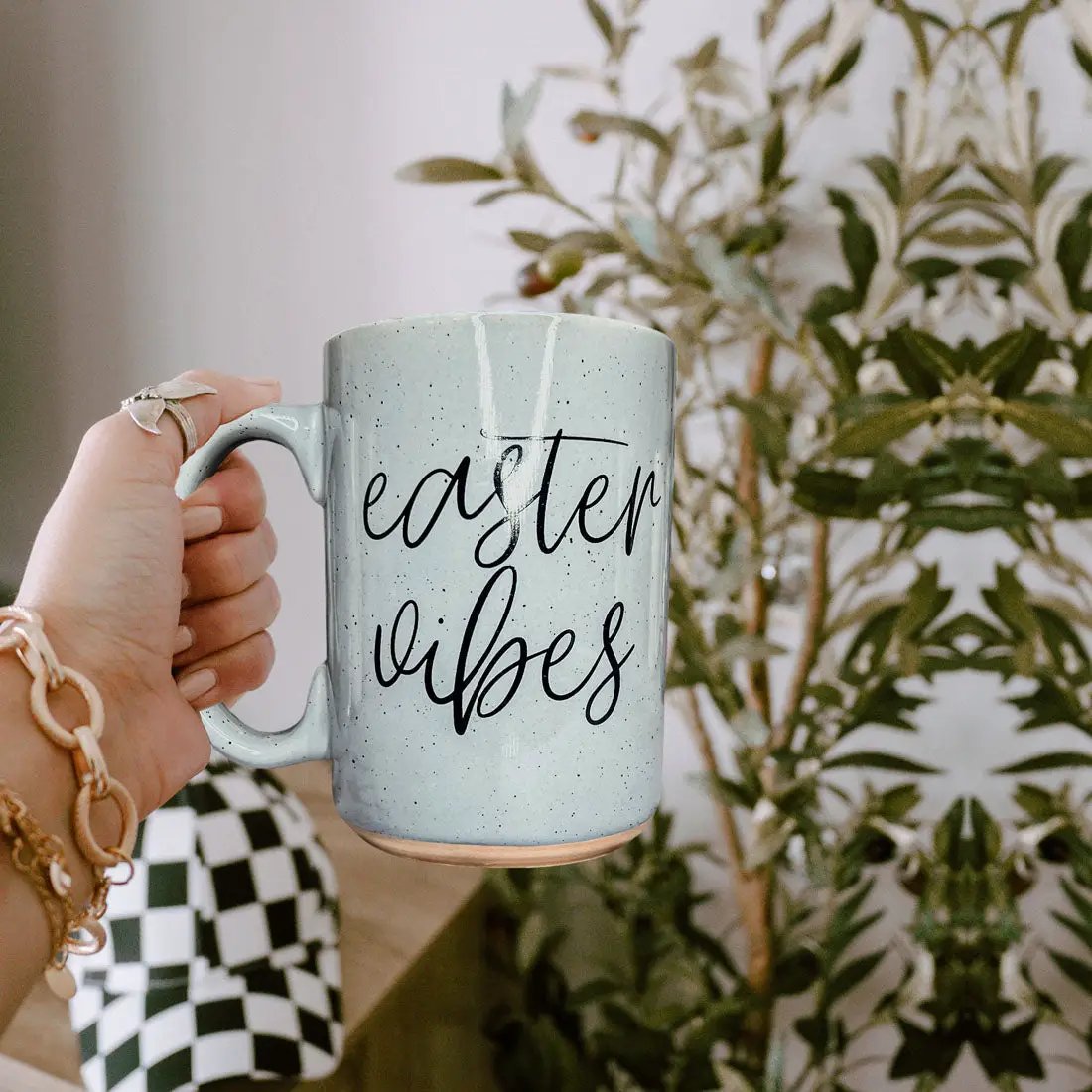 Easter Vibes Mug 16.23oz Coffee Cup Pink