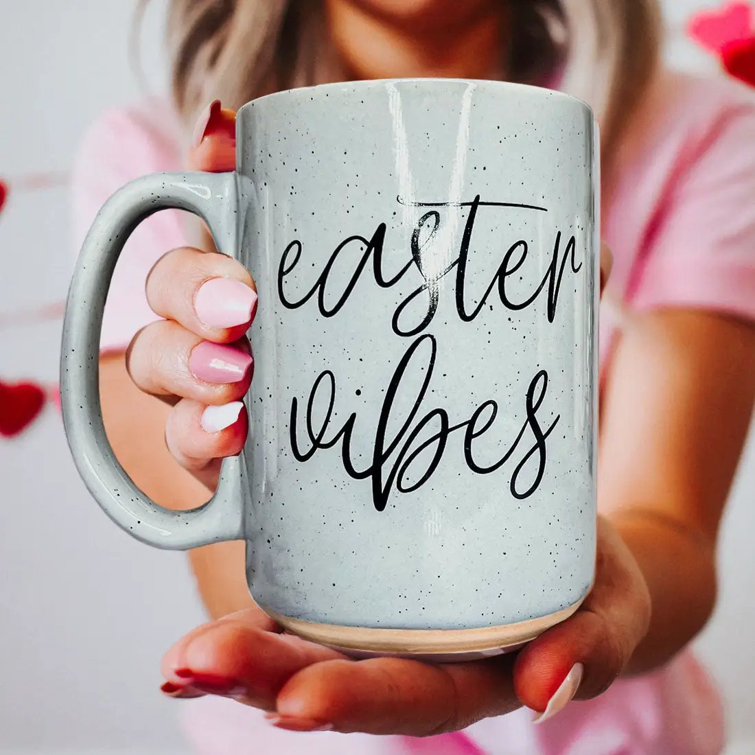 Easter Vibes Mug 16.23oz Coffee Cup Pink