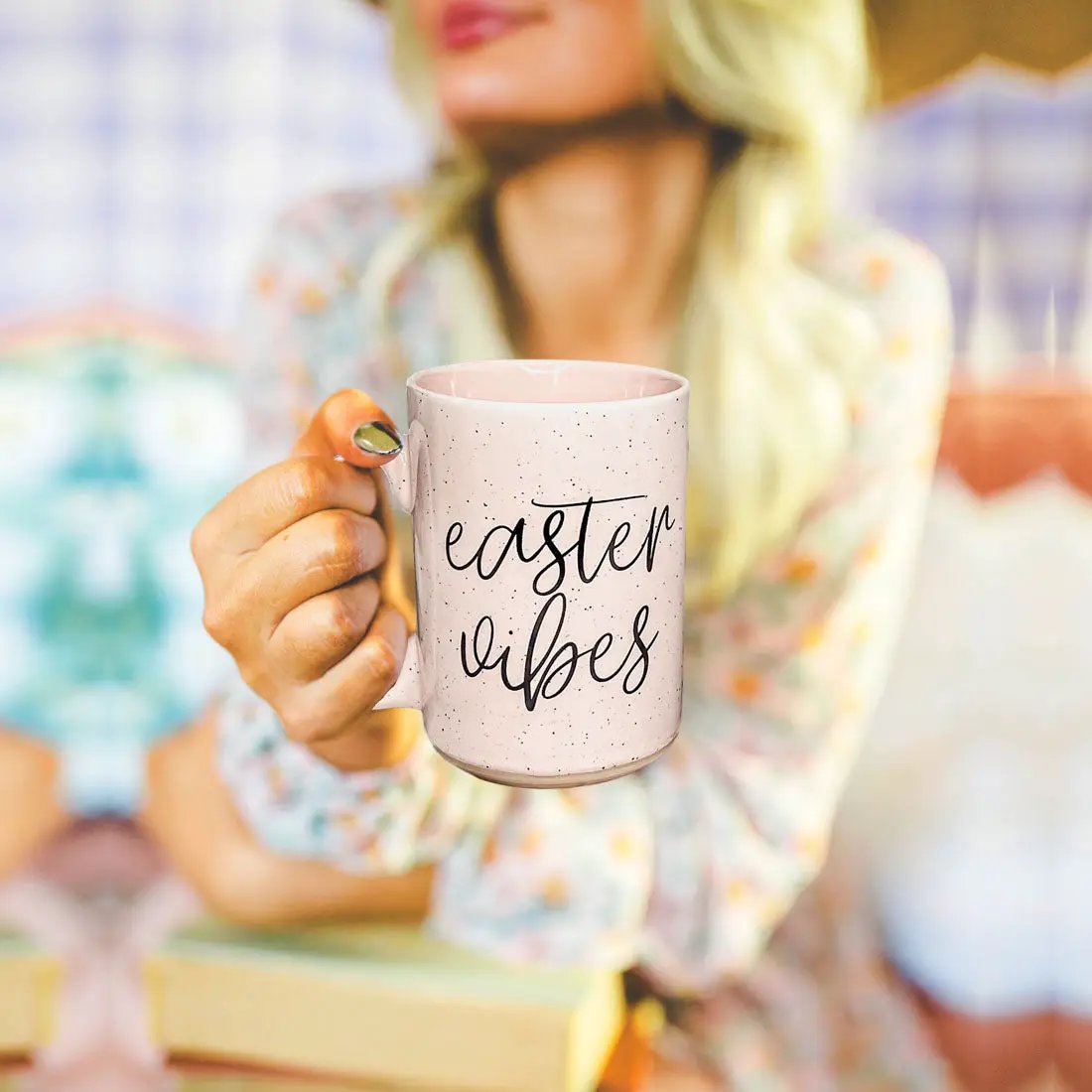 Easter Vibes Mug 16.23oz Coffee Cup Pink