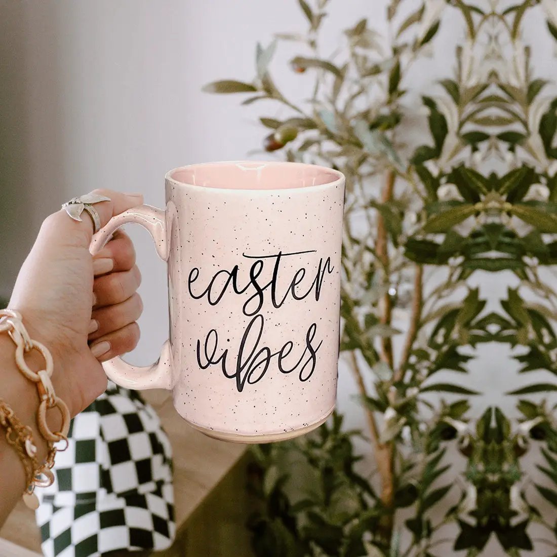 Easter Vibes Mug 16.23oz Coffee Cup Pink