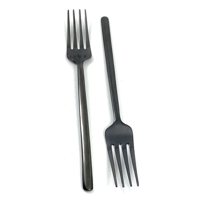 Vibhsa black silverware dinner forks set of 6 with dark handles for dining decor on Tampa Home & Garden Store
