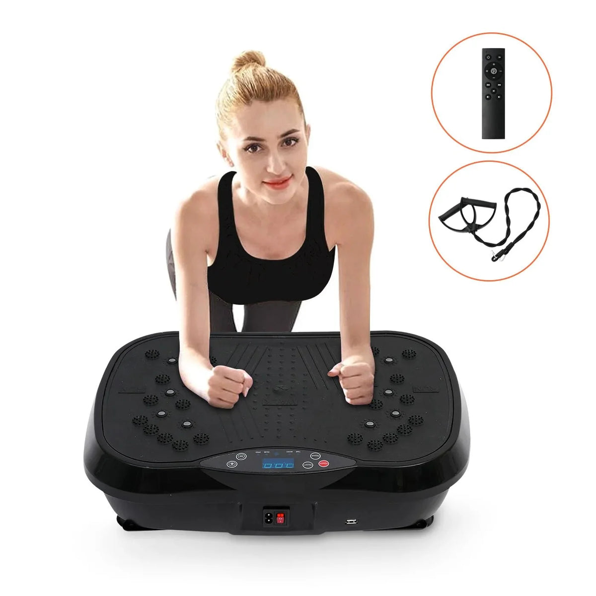 Vibration Plate 99-Speed EstaliosFit with remote and resistance bands on Tampa Home & Garden Store