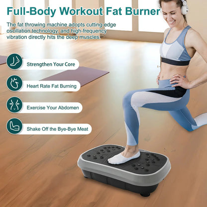 EstaliosFit Vibration Plate 99-Speed Home Exercise Platform gray/black vibration machine in use on Tampa Home & Garden Store