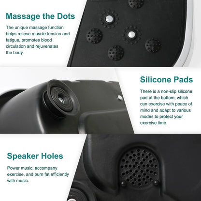 Vibration Plate EstaliosFit 99-Speed home platform; black surface with massage dot pads and silicone pads on Tampa Home & Garden Store