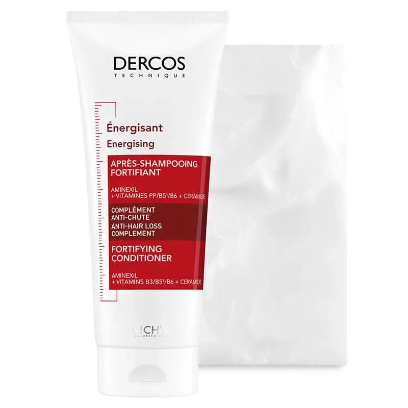 Vichy Dercos Energising Fortifying Conditioner 200ml white tube with red label on Tampa Home & Garden Store