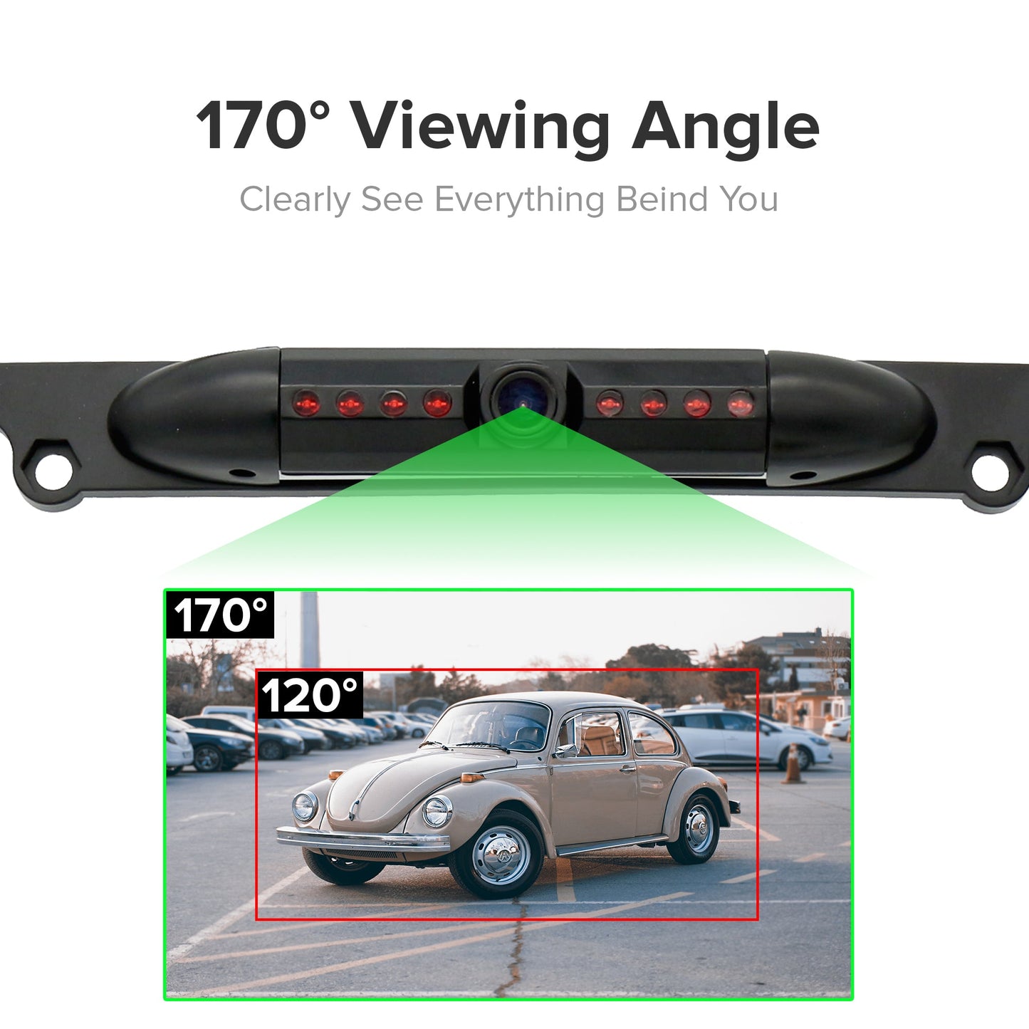 Master Tailgaters license plate frame with 8 IR LEDs, metal waterproof rear camera, 170° view on Tampa Home & Garden Store