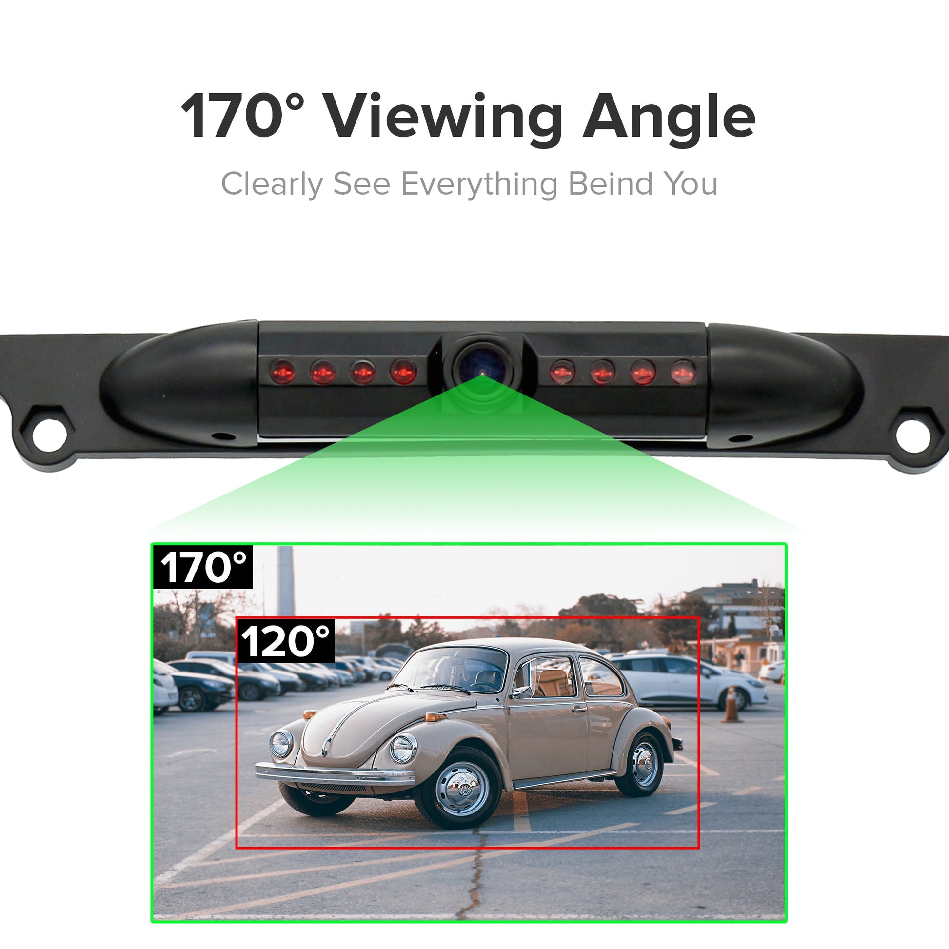 Master Tailgaters license plate frame with 8 IR LEDs, metal waterproof rear camera, 170° view on Tampa Home & Garden Store
