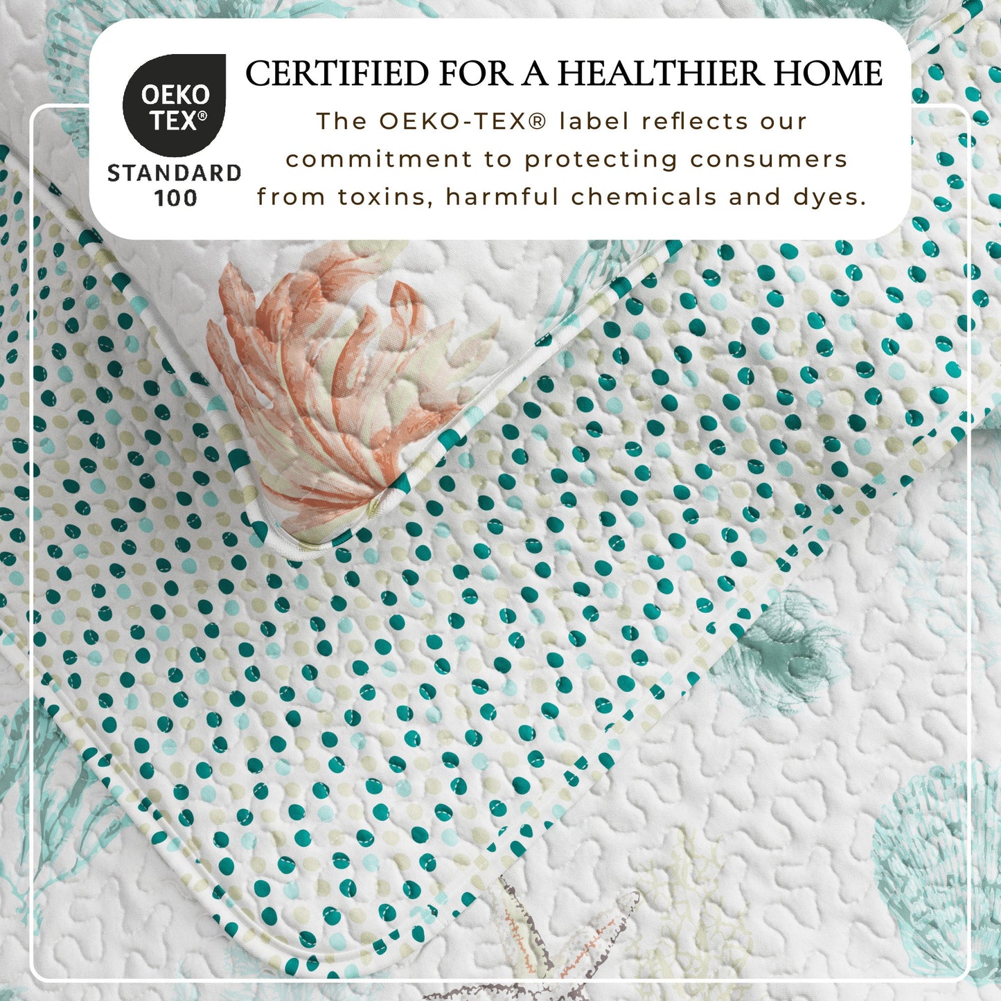 Coastal Seashell Quilt Set and Coral Designs