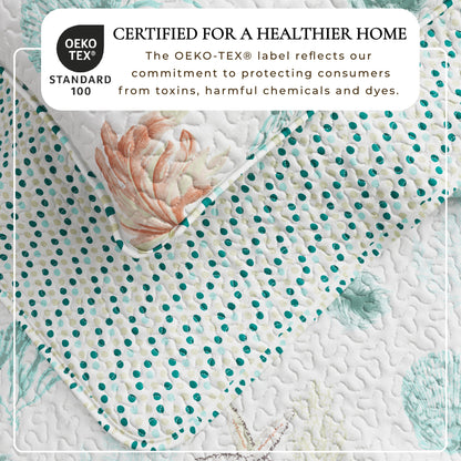Coastal Seashell Quilt Set and Coral Designs