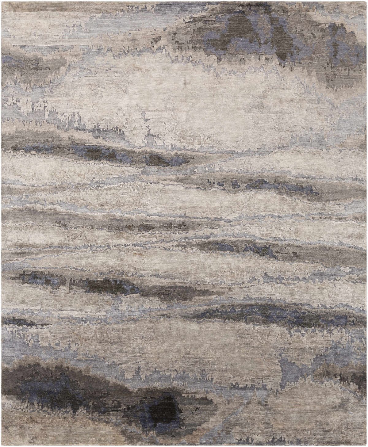 Vincentown Area Rug by Boutique Rugs, clearance, abstract beige gray with blue accents on Tampa Home & Garden Store