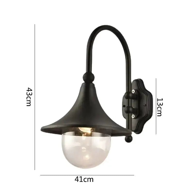 Vintage black outdoor wall lamp garden sconce with clear glass shade Decorbites on Tampa Home & Garden Store
