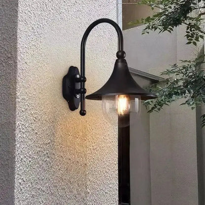 Vintage black metal outdoor wall lamp garden sconce with clear glass shade Decorbites on Tampa Home & Garden Store