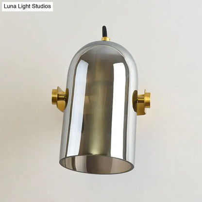 Amber Smoke Gray Glass Wall Sconce by Decorbites with brass side mounts on Tampa Home & Garden Store