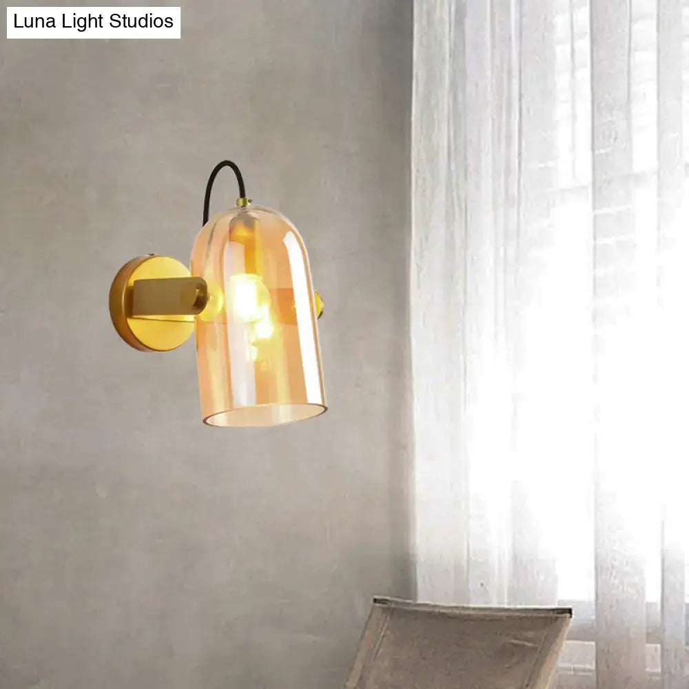Amber Smoke Gray Glass Wall Sconce with brass mount by Decorbites on Tampa Home & Garden Store