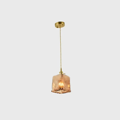 Vintage brass and amber glass shaded drop pendant light by Decorbites on Tampa Home & Garden Store