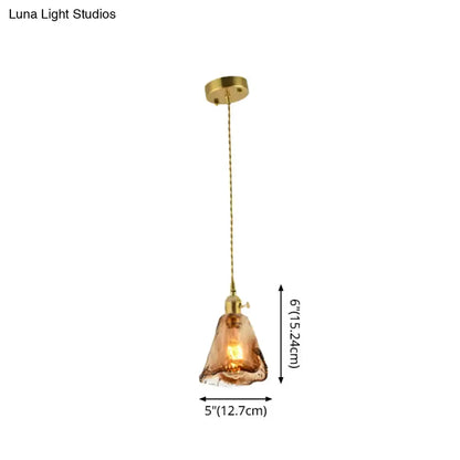 Vintage brass amber glass shaded drop pendant light Decorbites on Tampa Home & Garden Store