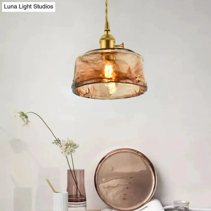Vintage brass and amber glass shaded pendant light by Decorbites hanging ceiling lamp on Tampa Home & Garden Store
