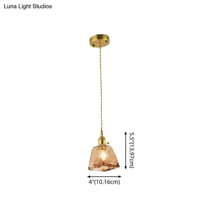 Vintage brass pendant with amber glass shade, 4in wide hanging living room light by Decorbites on Tampa Home & Garden Store