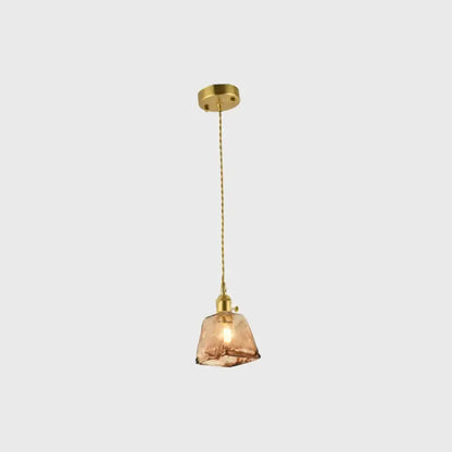 Vintage brass and amber glass shaded drop pendant light by Decorbites on Tampa Home & Garden Store