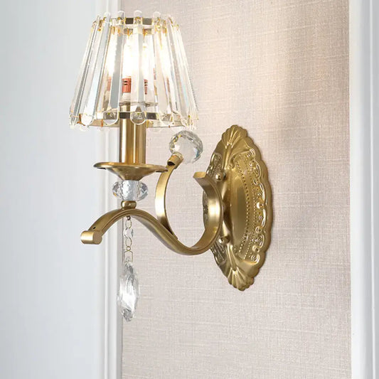 Vintage Brass Cone Wall Sconce Light for Living Room - Traditional Wall Lighting (1/2 Heads) - Tampa Home & Garden Store
