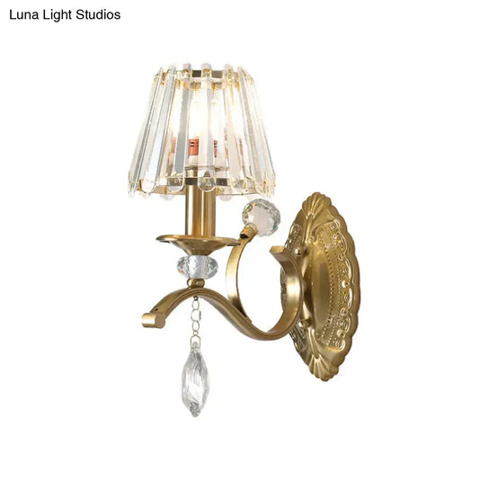 Vintage Brass Cone Wall Sconce Light for Living Room - Traditional Wall Lighting (1/2 Heads) - Tampa Home & Garden Store