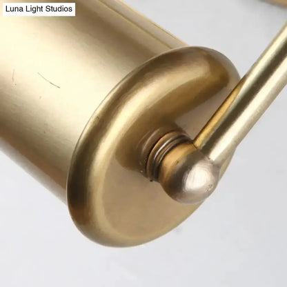Vintage Brass Cylindrical Vanity Lamp For Bath