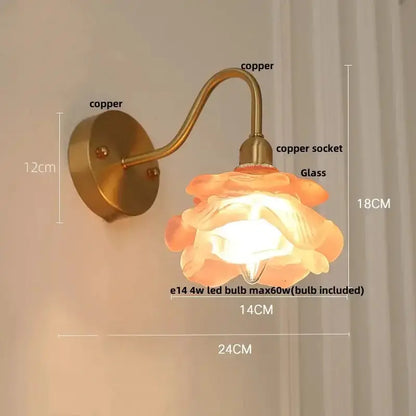 Vintage Brass Led Wall Sconce with Pull Chain