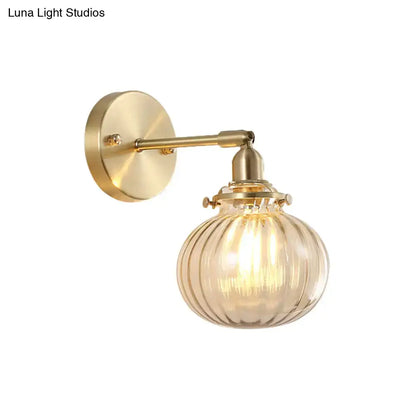 Vintage brass wall light sconce with champagne & clear glass shade by Decorbites on Tampa Home & Garden Store