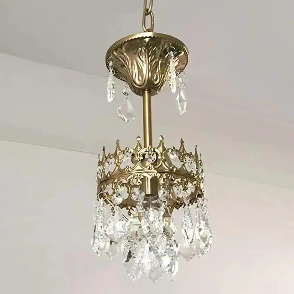 Vintage Bronze Crystal Wall Light for Living Room