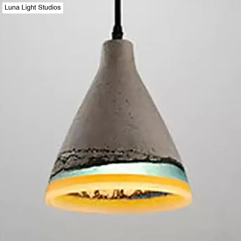 Vintage conic pendant light in dark blue and light blue for dining rooms by Decorbites on Tampa Home & Garden Store