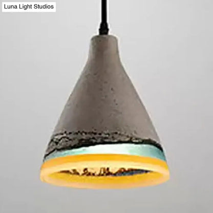 Vintage conic pendant light in dark blue and light blue for dining rooms by Decorbites on Tampa Home & Garden Store