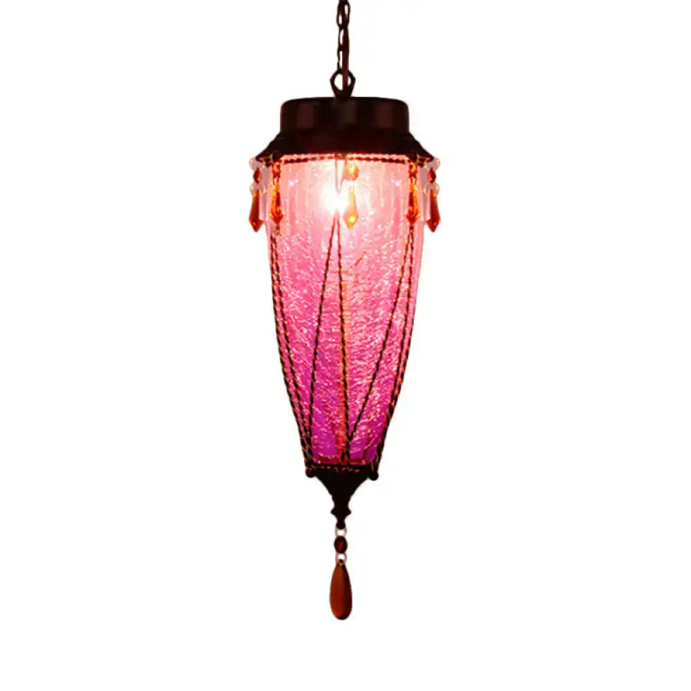 Pendant light vintage emerald green glass with amber beads by Decorbites on Tampa Home & Garden Store