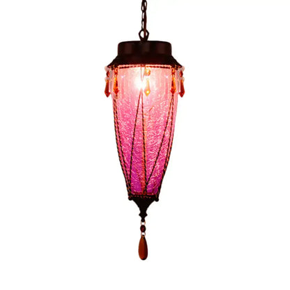 Pendant light vintage emerald green glass with amber beads by Decorbites on Tampa Home & Garden Store